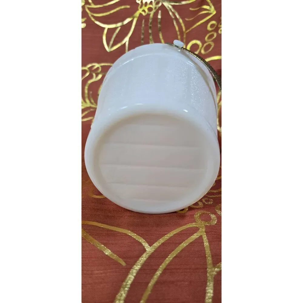 Vintage White Milk Glass Ice Bucket